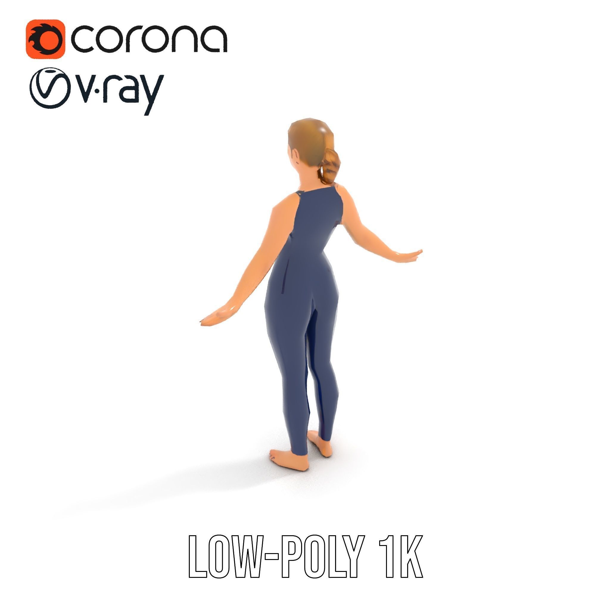 Dynamic Female Rigged and Animated Character Model with PBR T... Low-poly 3D model_22