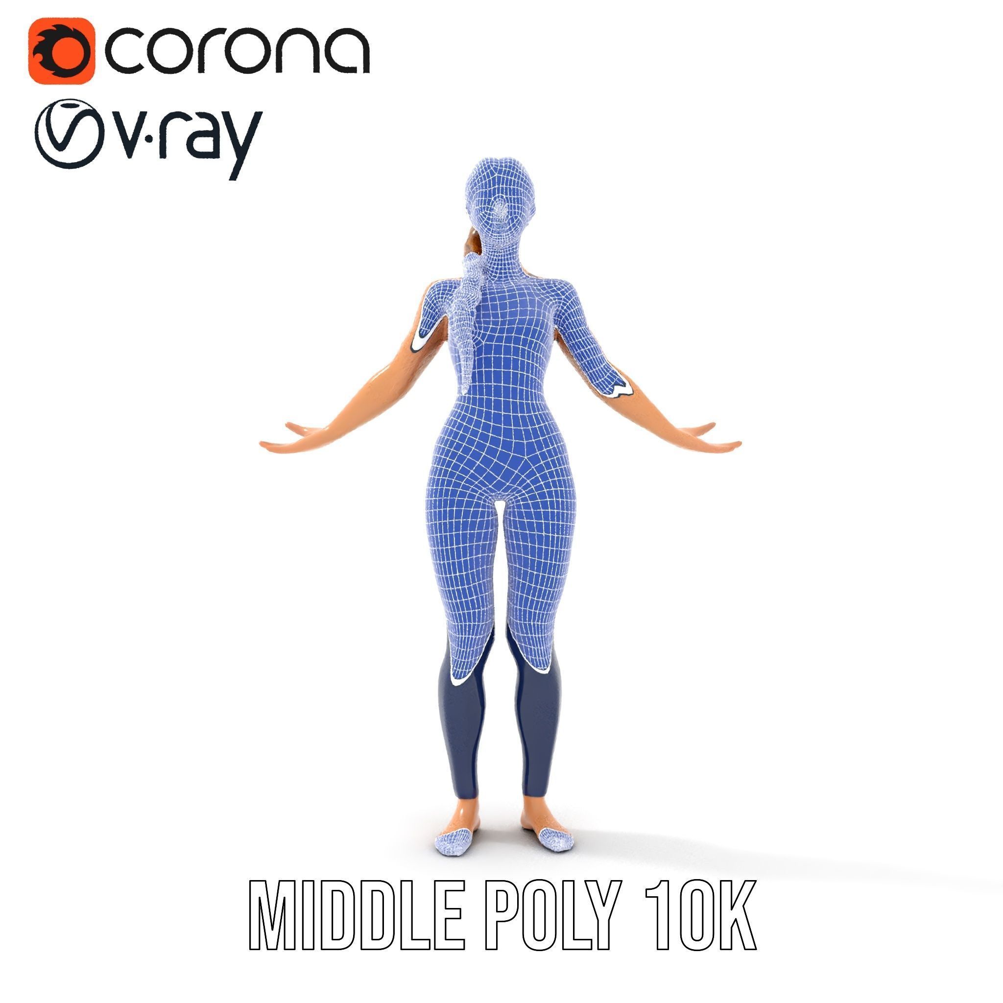 Dynamic Female Rigged and Animated Character Model with PBR T... Low-poly 3D model_29