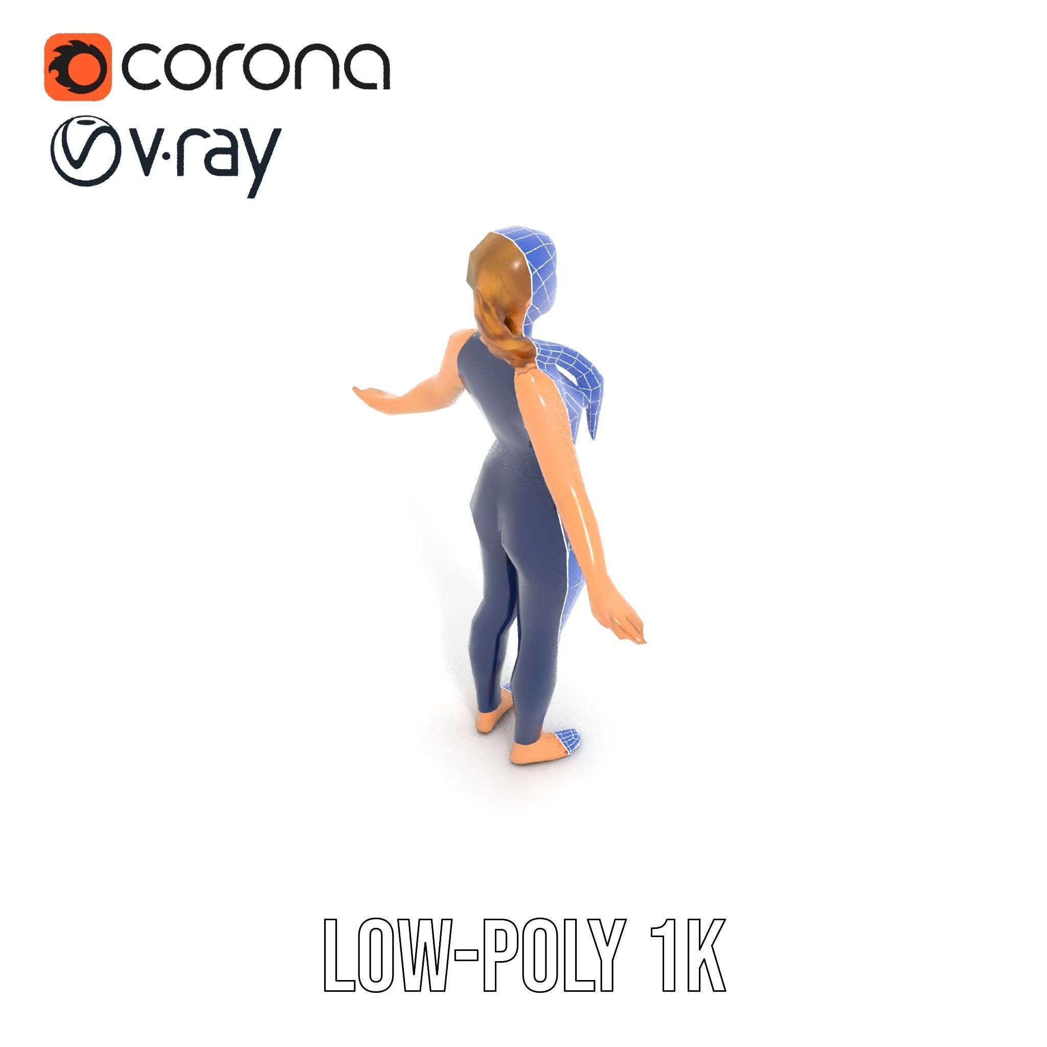 Dynamic Female Rigged and Animated Character Model with PBR T... Low-poly 3D model_27