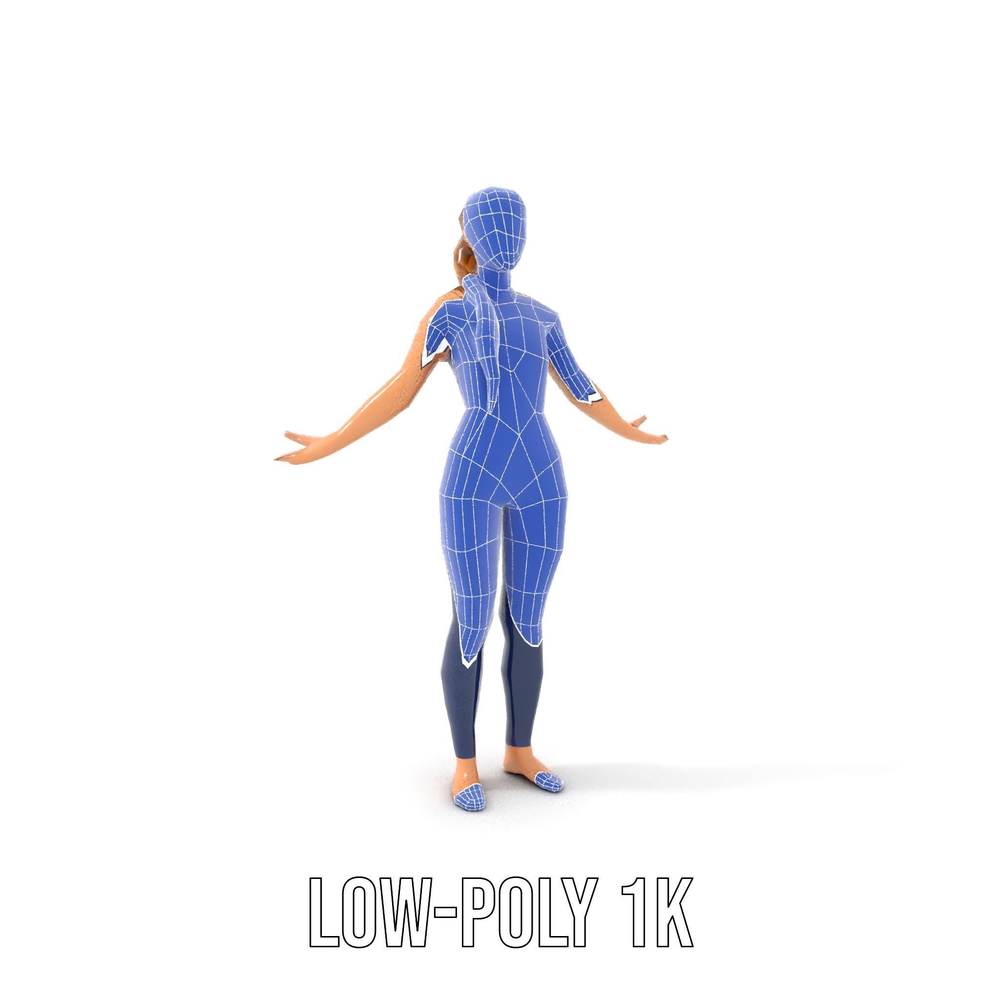 Dynamic Female Rigged and Animated Character Model with PBR T... Low-poly 3D model_16