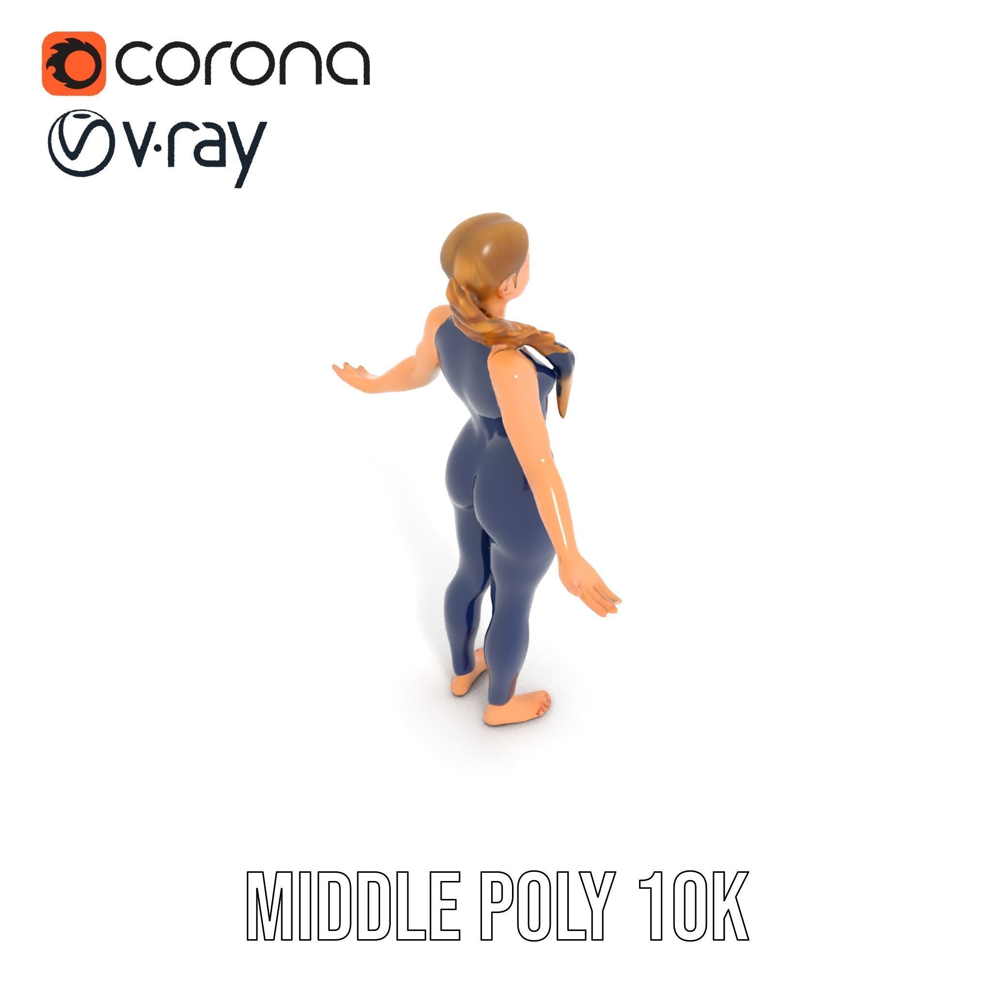 Dynamic Female Rigged and Animated Character Model with PBR T... Low-poly 3D model_32