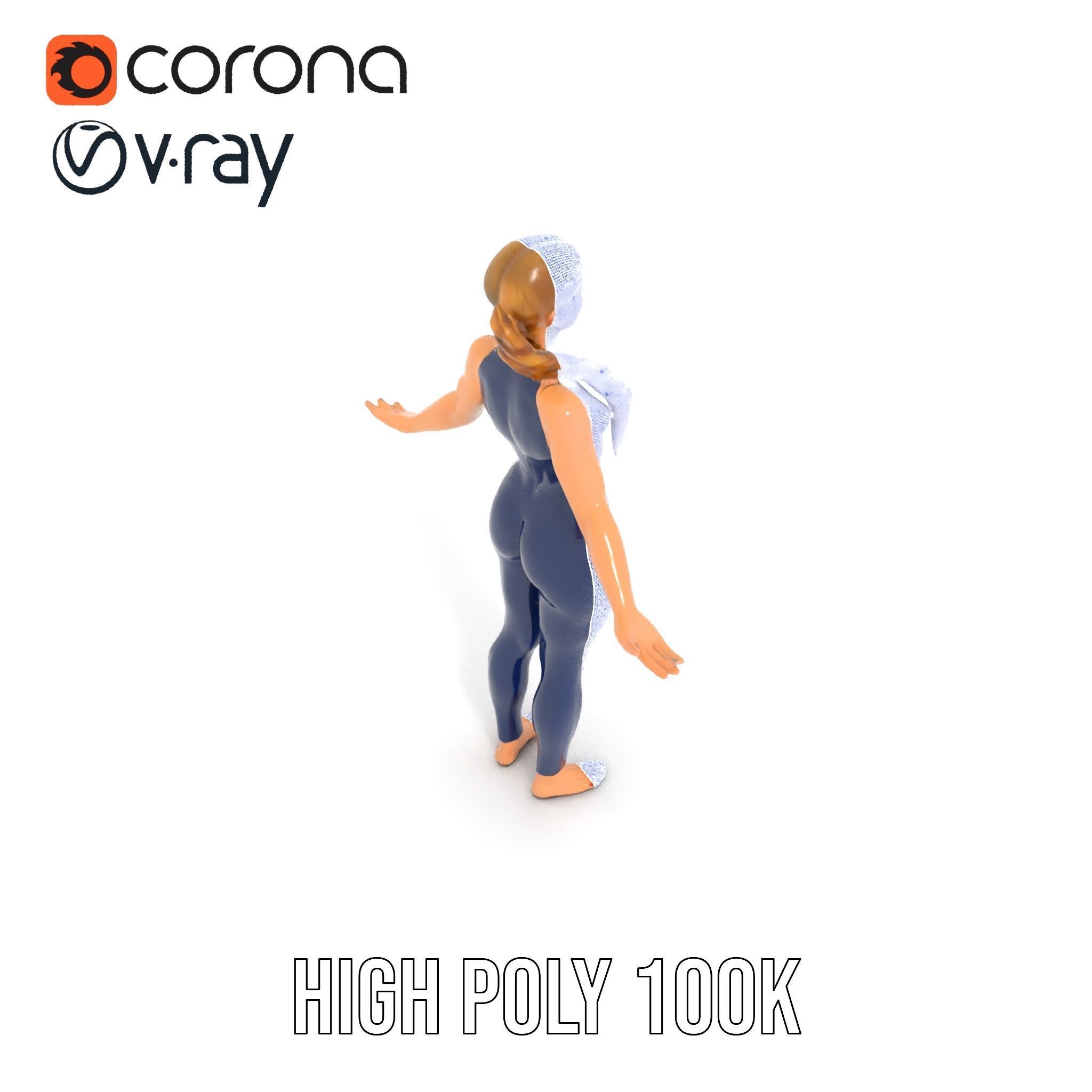 Dynamic Female Rigged and Animated Character Model with PBR T... Low-poly 3D model_36