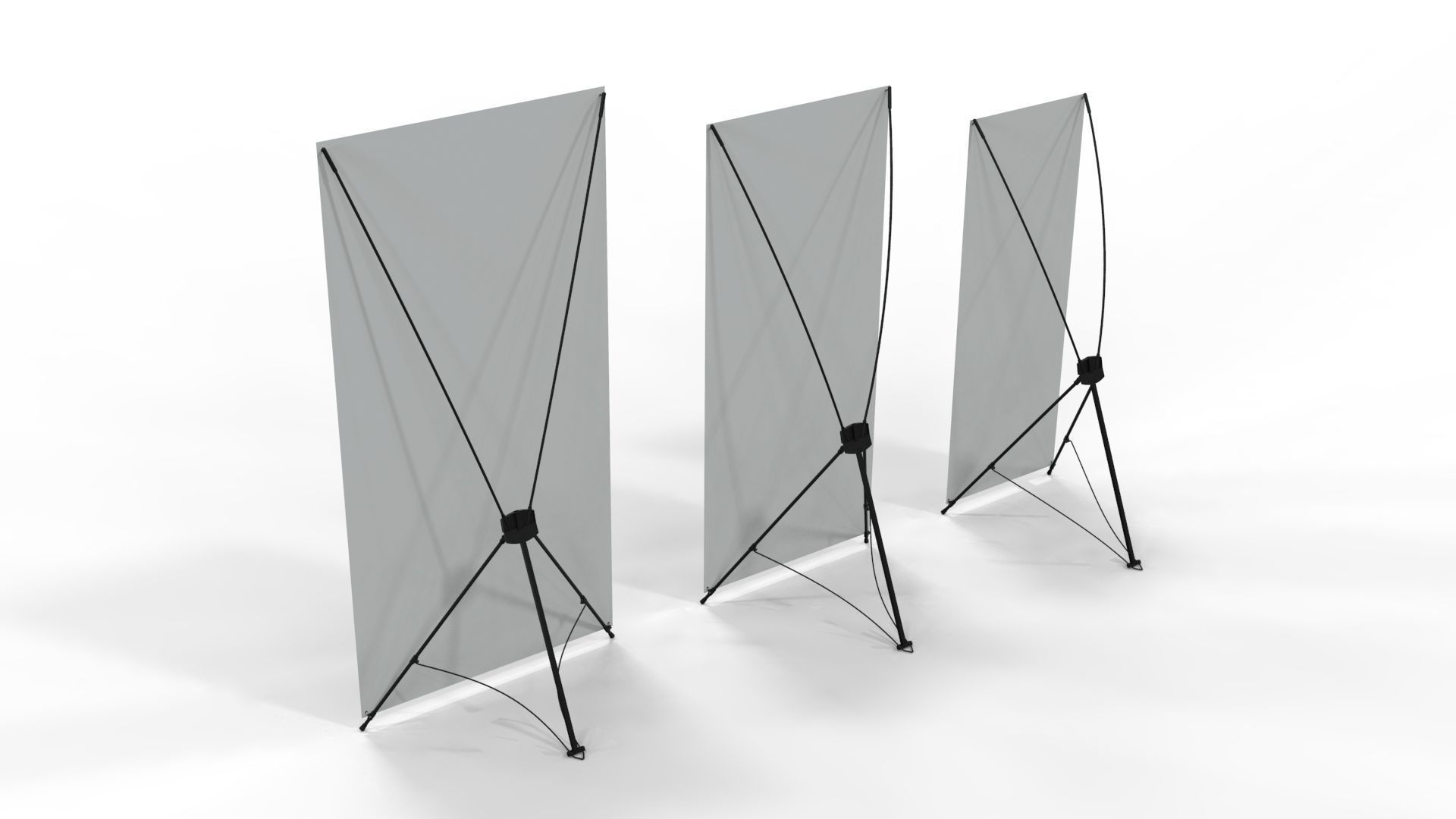 X-Banner Display Set - 3 Sizes 3D model_4