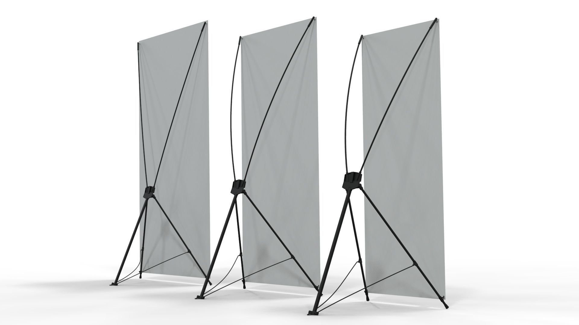 X-Banner Display Set - 3 Sizes 3D model_5