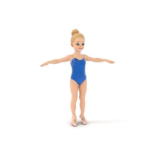Ballet Dancer D Model Rigged and Animated Low-poly 3D model