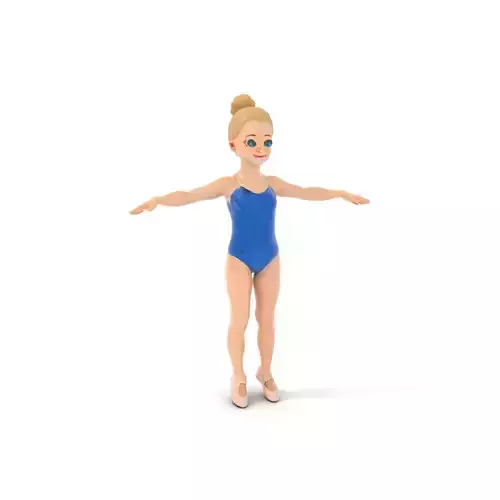 Ballet Dancer D Model Rigged and Animated Low-poly 3D model