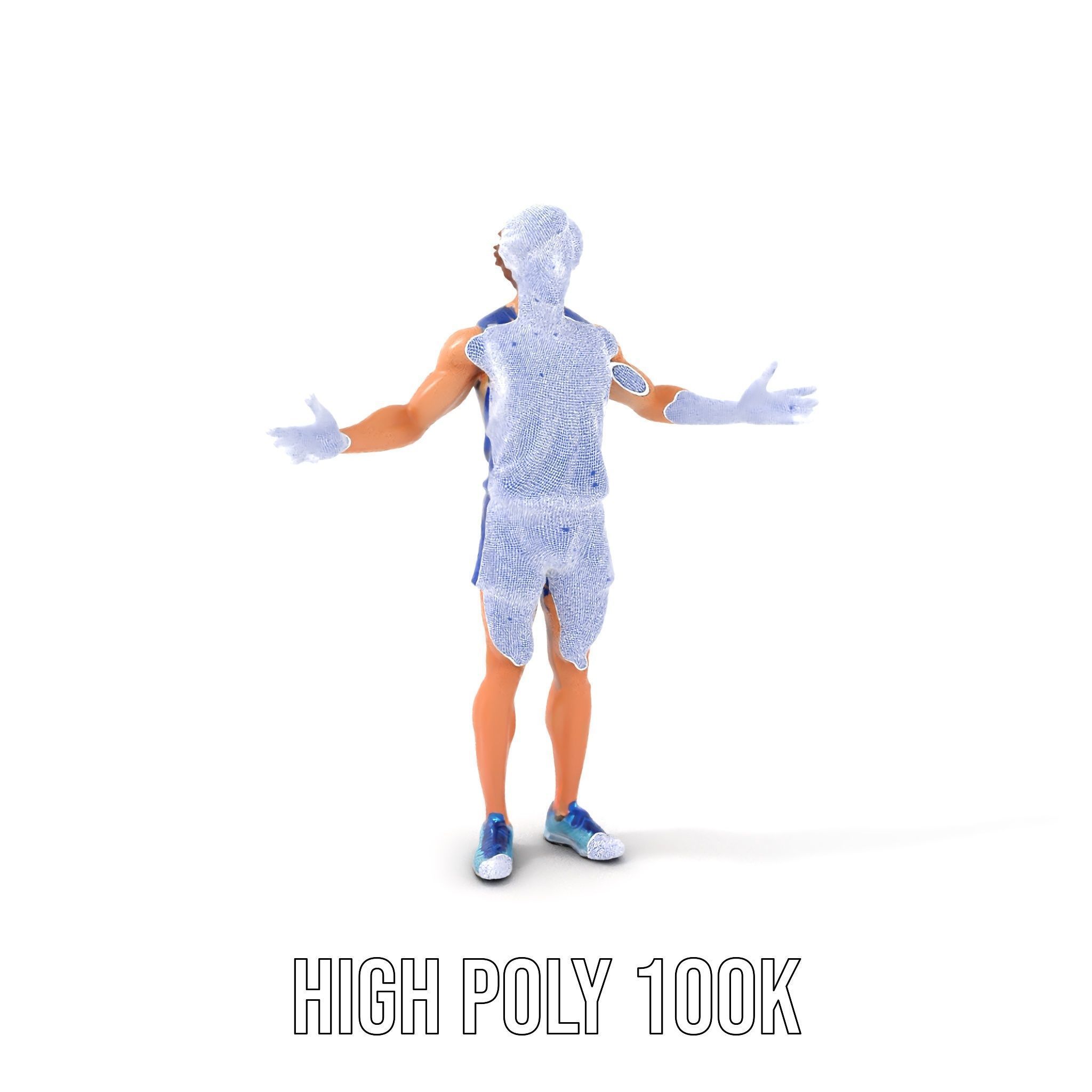 Athletic Runner D Character Model  Rigged and Animated Low-poly 3D model_4