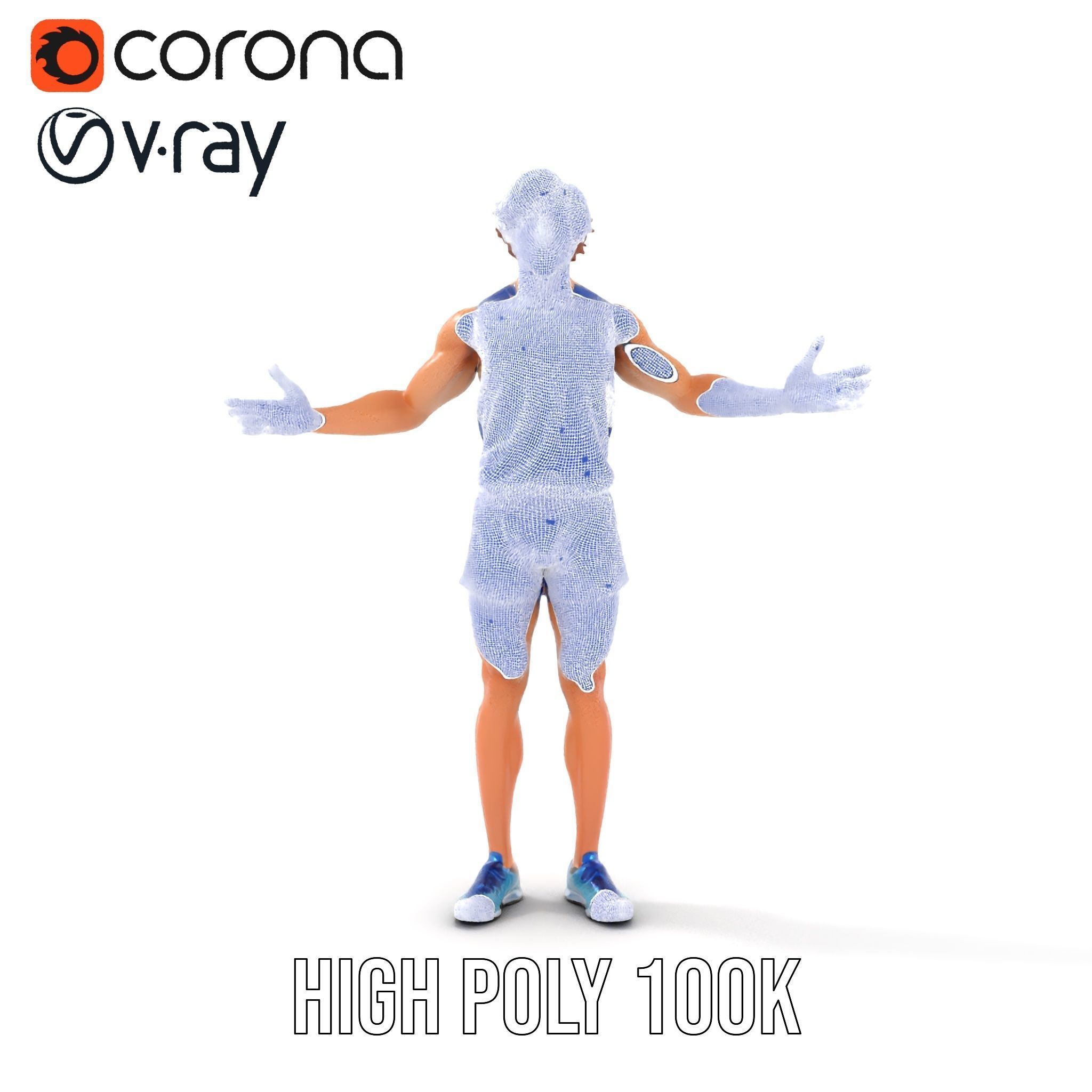 Athletic Runner D Character Model  Rigged and Animated Low-poly 3D model_35