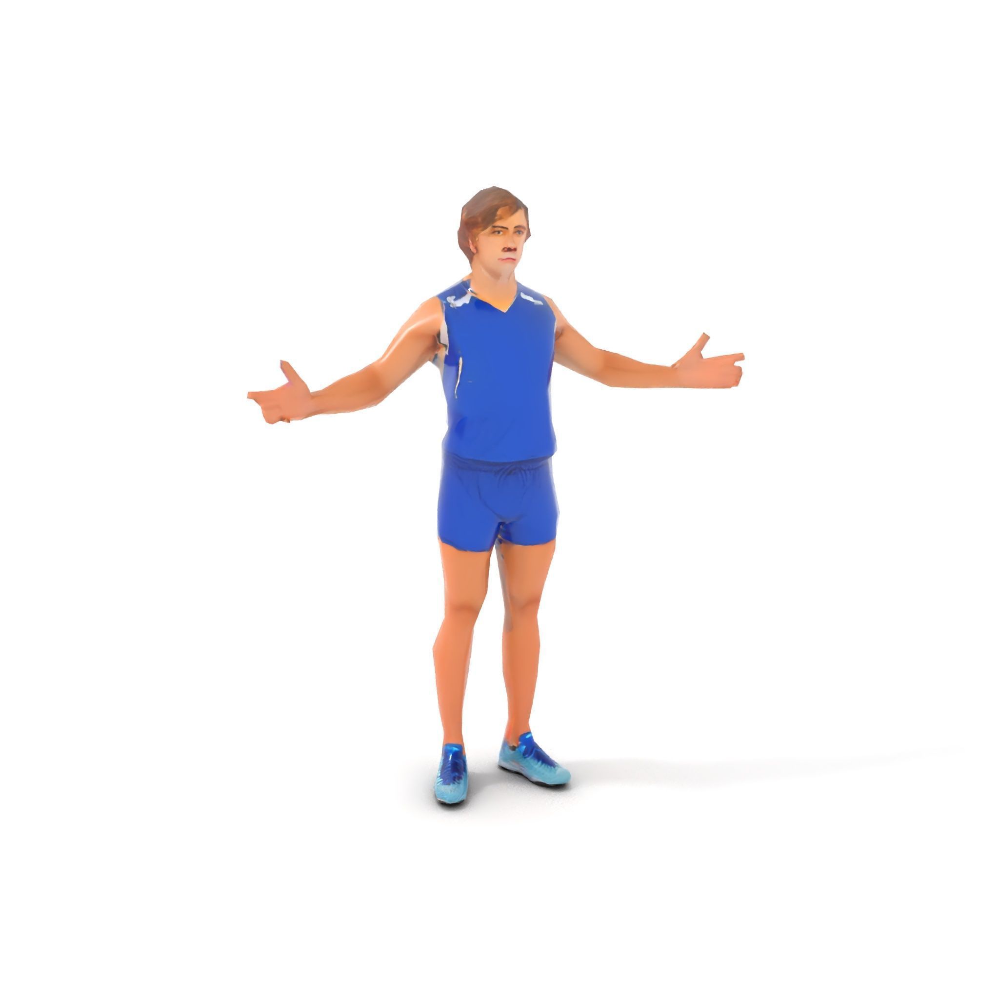 Athletic Runner D Character Model  Rigged and Animated Low-poly 3D model_16