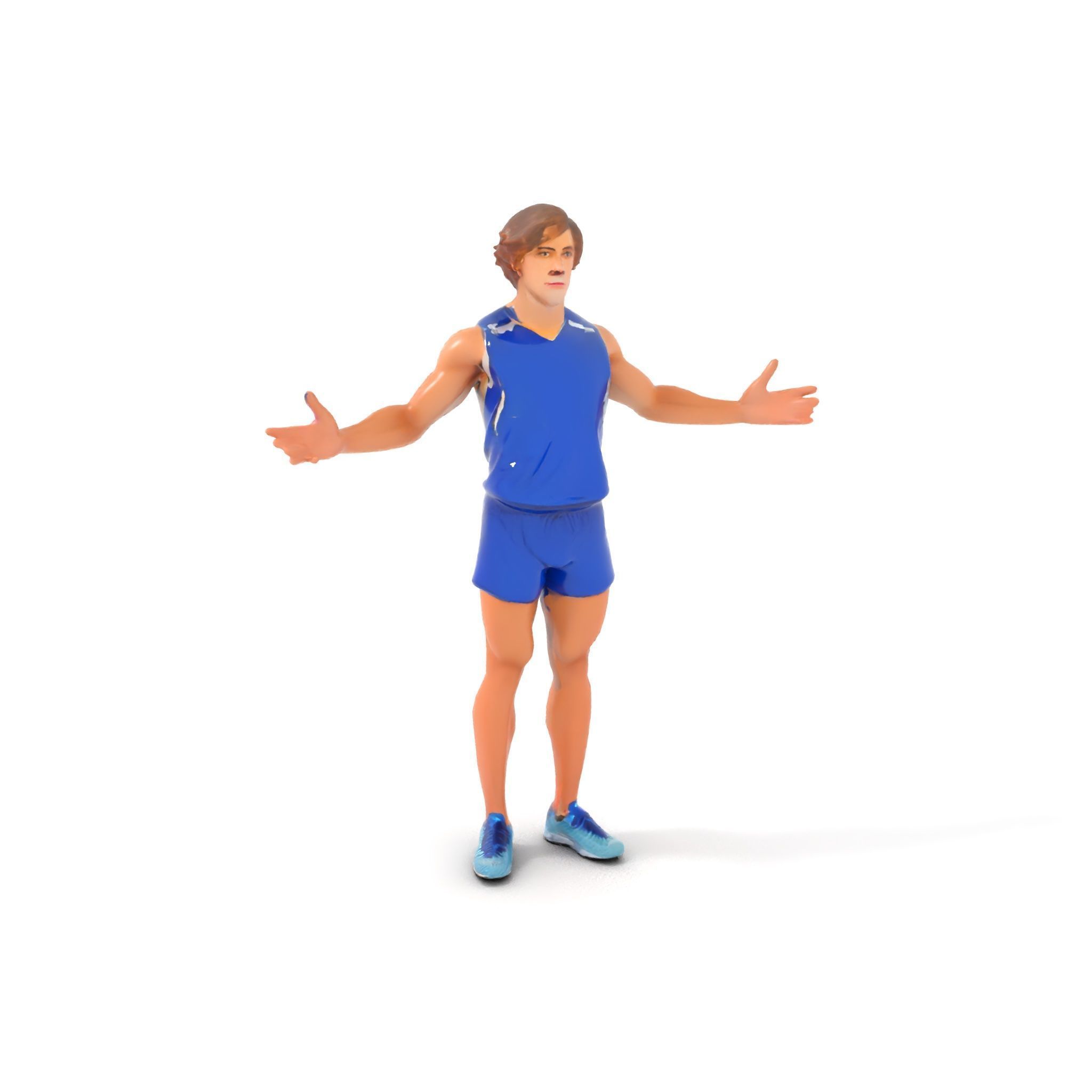 Athletic Runner D Character Model  Rigged and Animated Low-poly 3D model_13