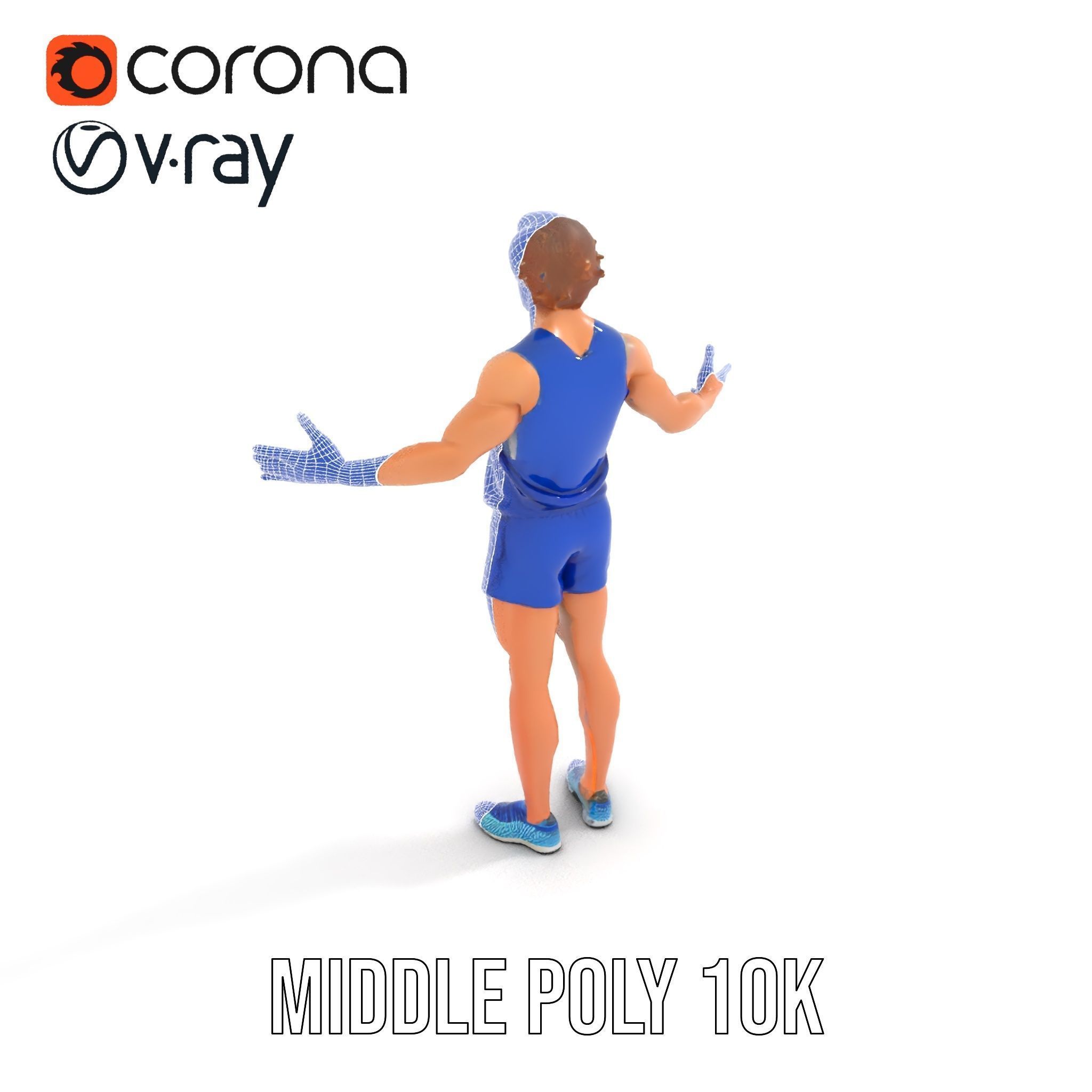 Athletic Runner D Character Model  Rigged and Animated Low-poly 3D model_29