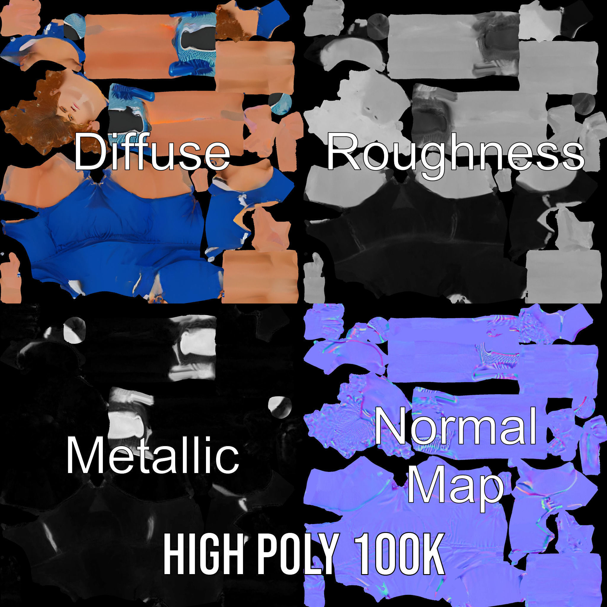 Athletic Runner D Character Model  Rigged and Animated Low-poly 3D model_3