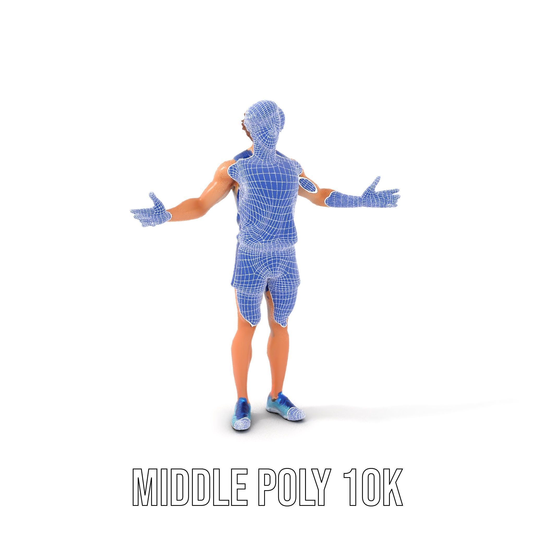 Athletic Runner D Character Model  Rigged and Animated Low-poly 3D model_26