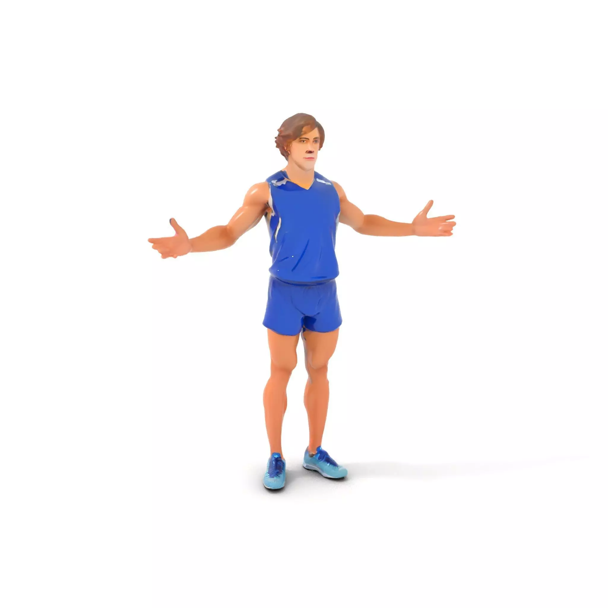 Athletic Runner D Character Model  Rigged and Animated Low-poly 3D model_0
