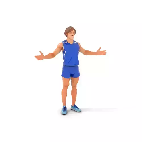 Athletic Runner D Character Model  Rigged and Animated