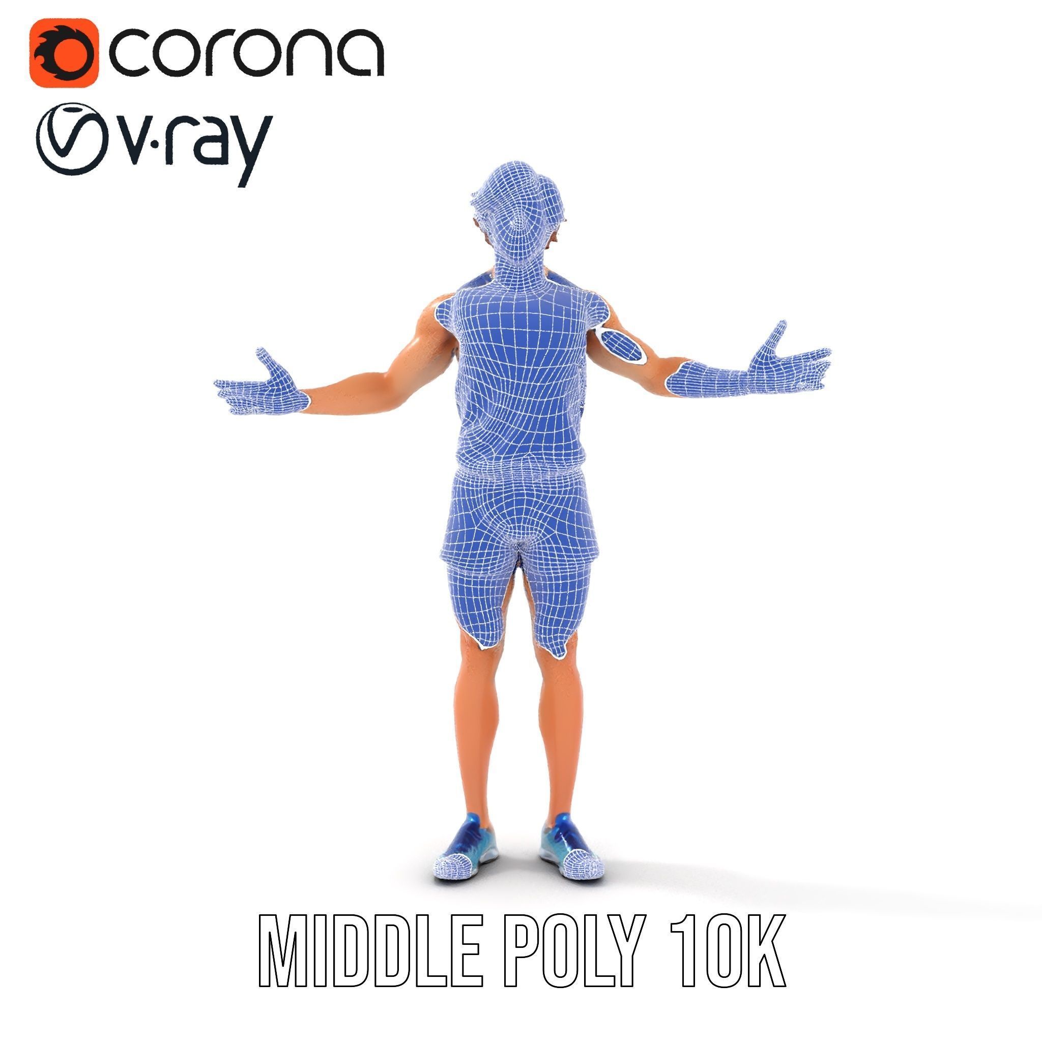 Athletic Runner D Character Model  Rigged and Animated Low-poly 3D model_20