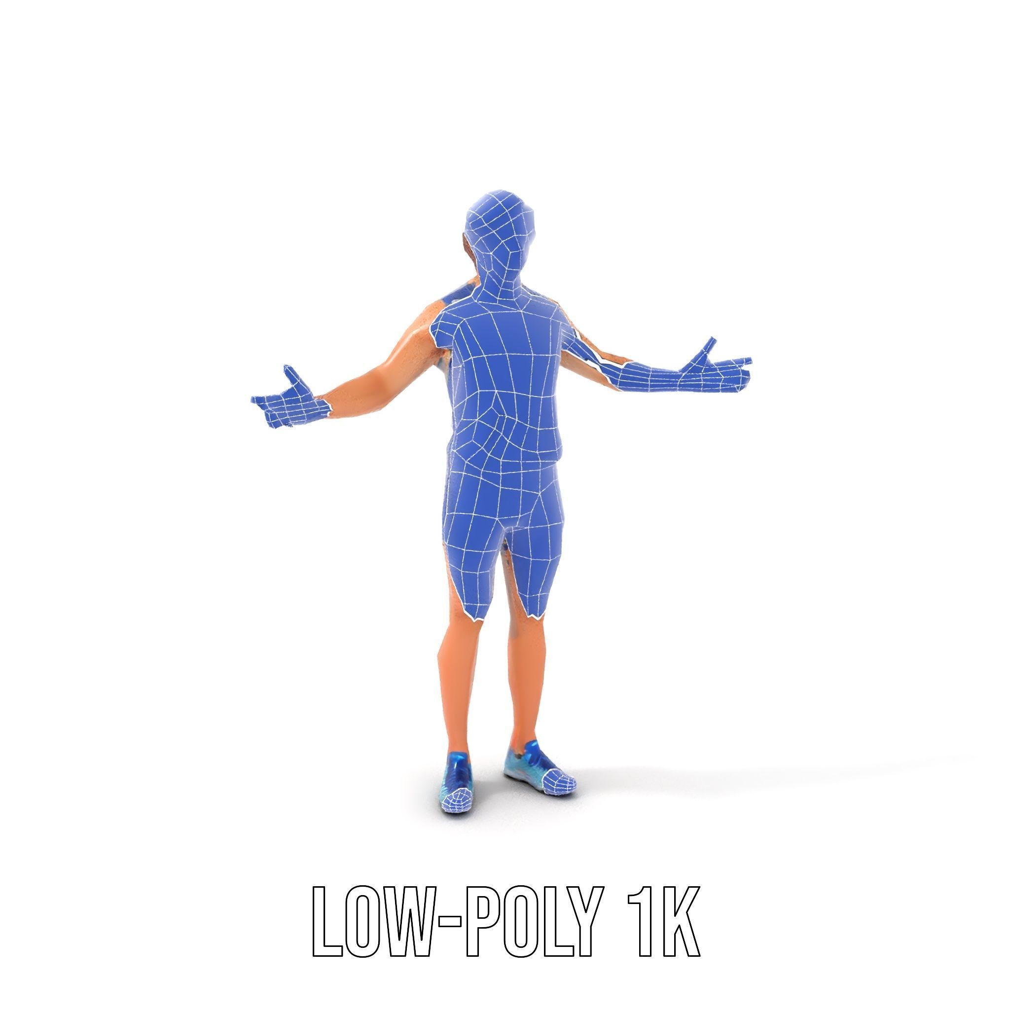 Athletic Runner D Character Model  Rigged and Animated Low-poly 3D model_27