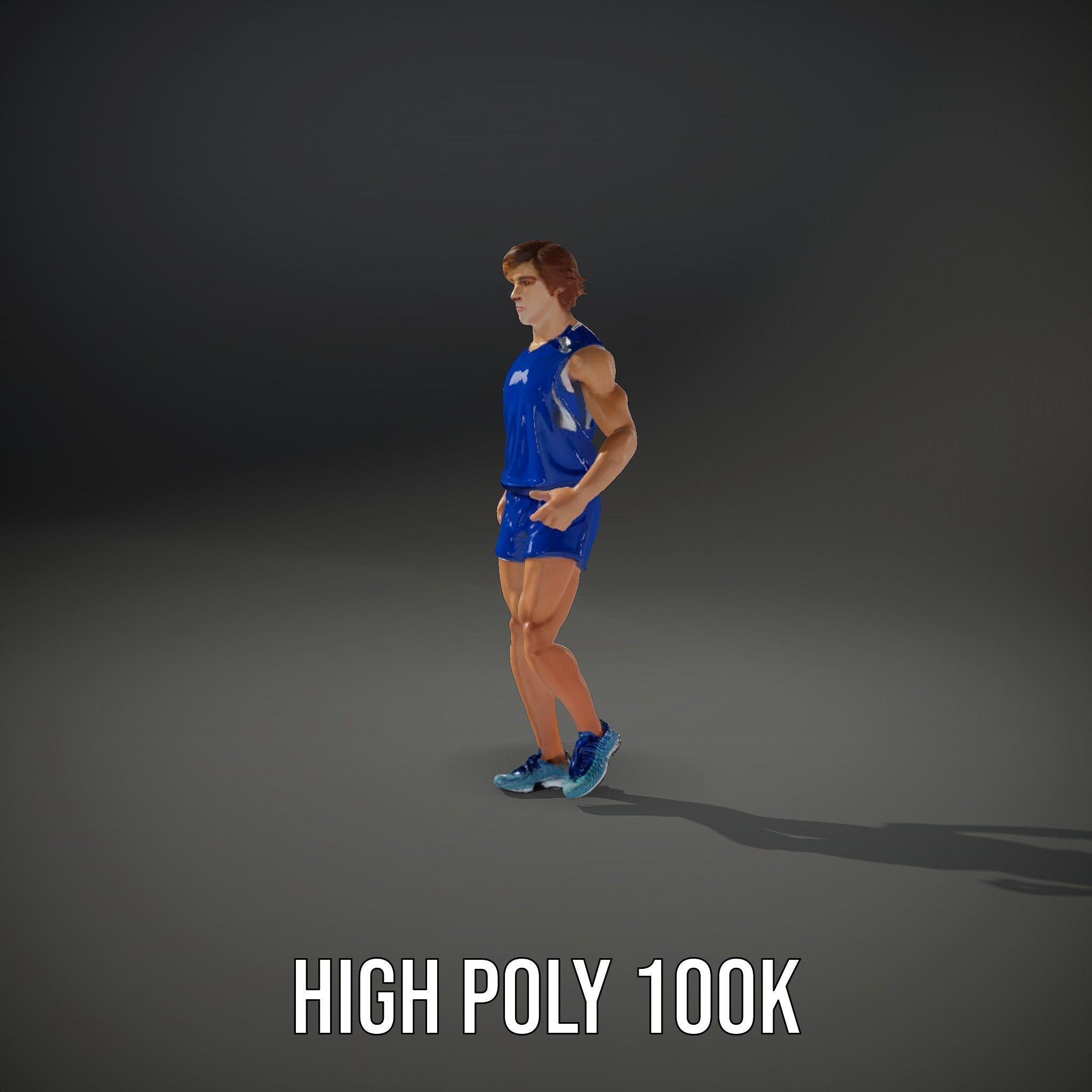 Athletic Runner D Character Model  Rigged and Animated Low-poly 3D model_12