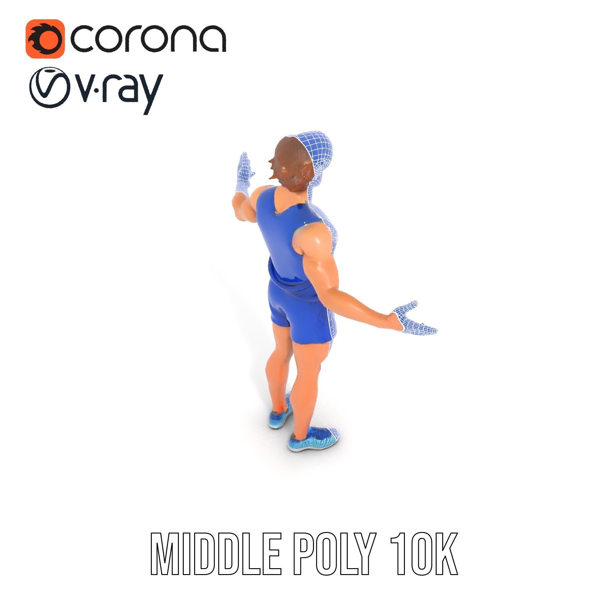 Athletic Runner D Character Model  Rigged and Animated Low-poly 3D model_10