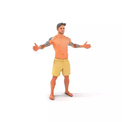 Athletic Male Character Rigged and Animated D Model Low-poly 3D model