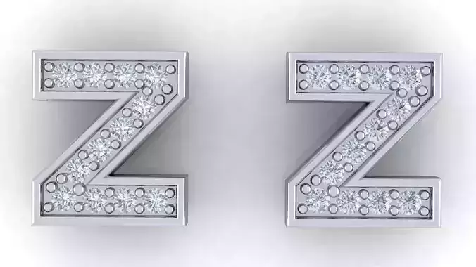 Alphabet Earrings letter Z