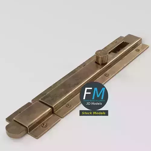 Sliding bolt door latch with knob 3D model