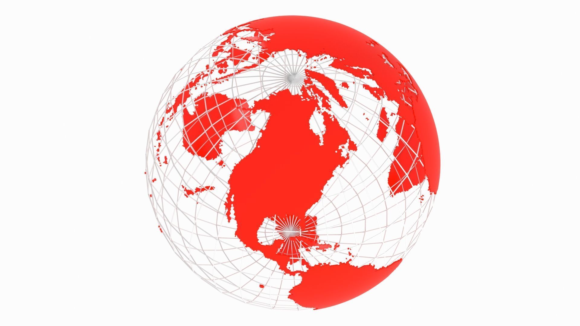Globe News Skeleton Scarlet RED Color 3D model_1