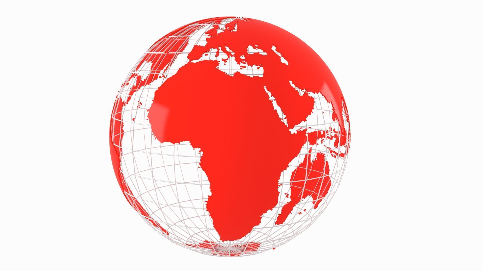 Globe News Skeleton Scarlet RED Color 3D model_2