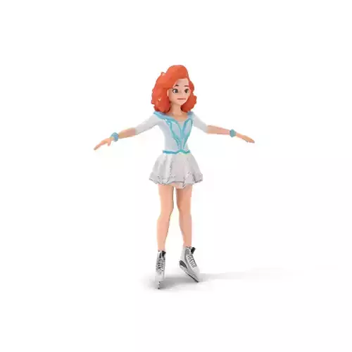 D Figure Skater Character Model Rigged and Animated