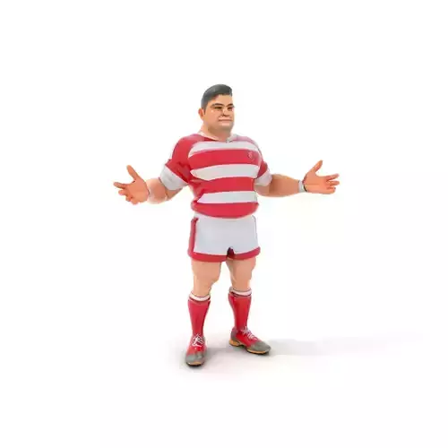Rugby Player D Character Model Rigged and Animated Low-poly 3D model