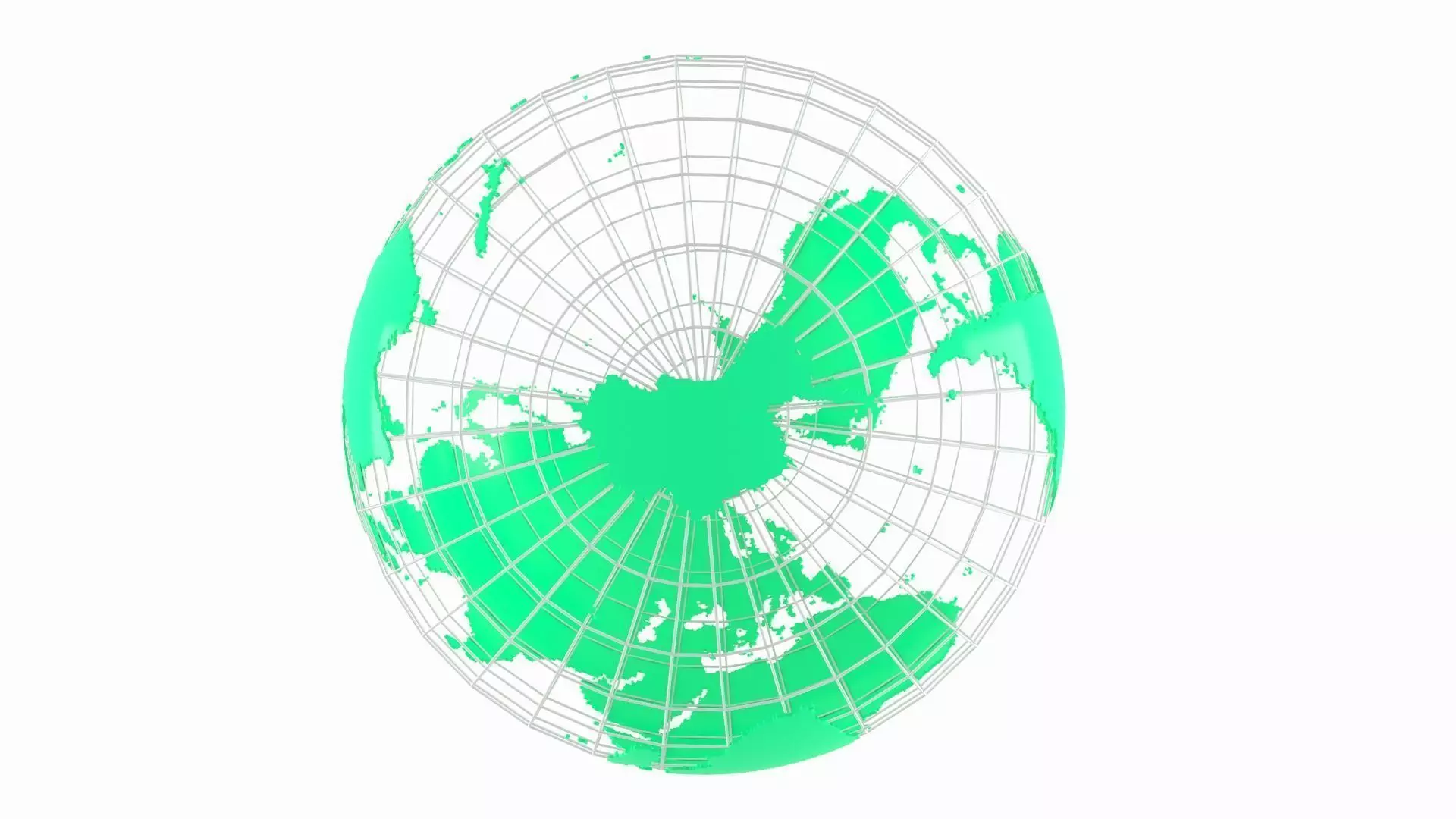 Globe News Skeleton Medium Spring Green Color 3D model