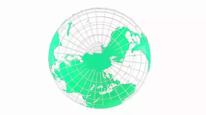 Globe News Skeleton Medium Spring Green Color 3D model
