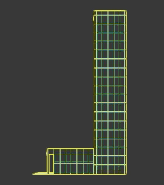 High-rise office building No 10 Low-poly 3D model_9