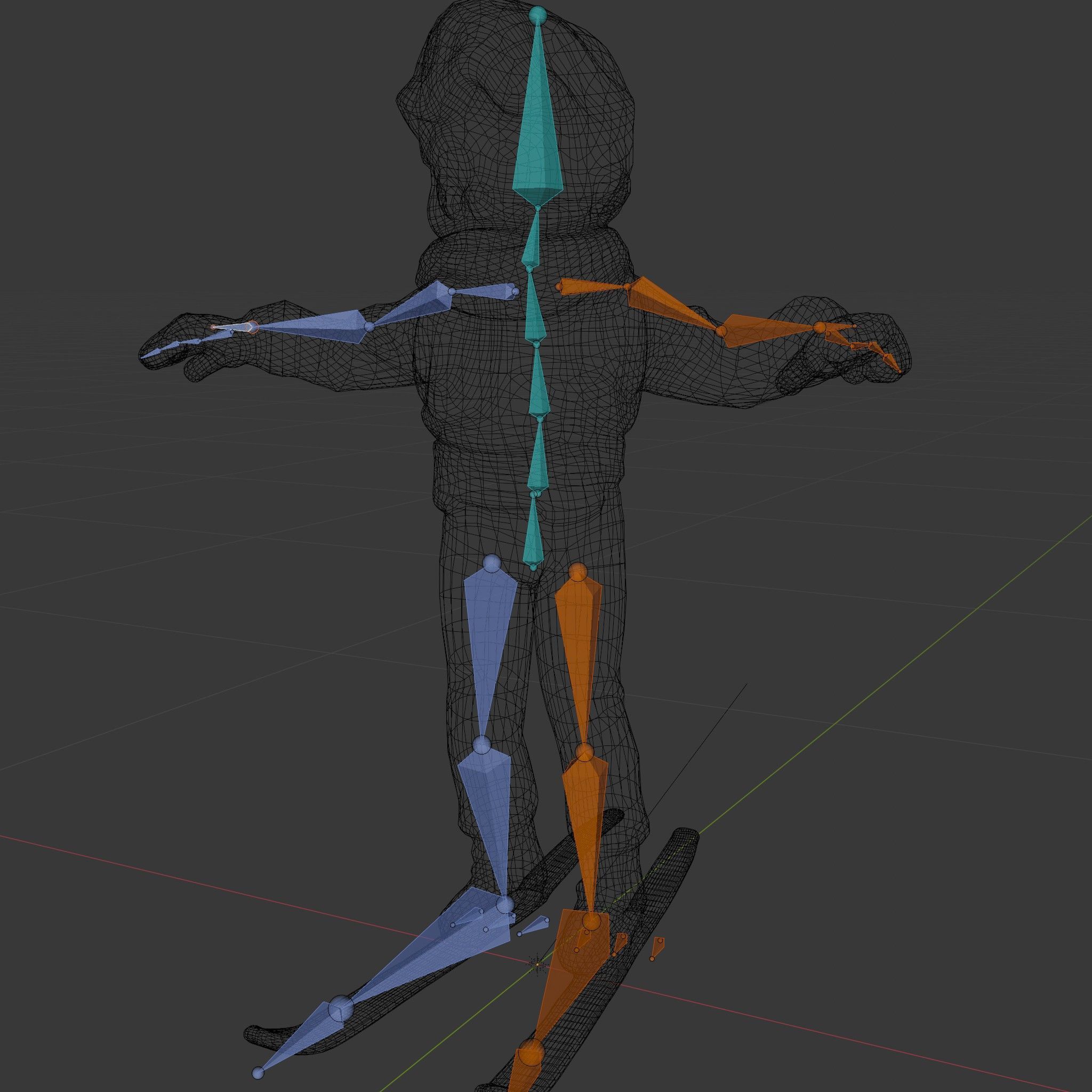 Animated Young Skier in Winter Outfit Rigged and Animated Low-poly 3D model_5