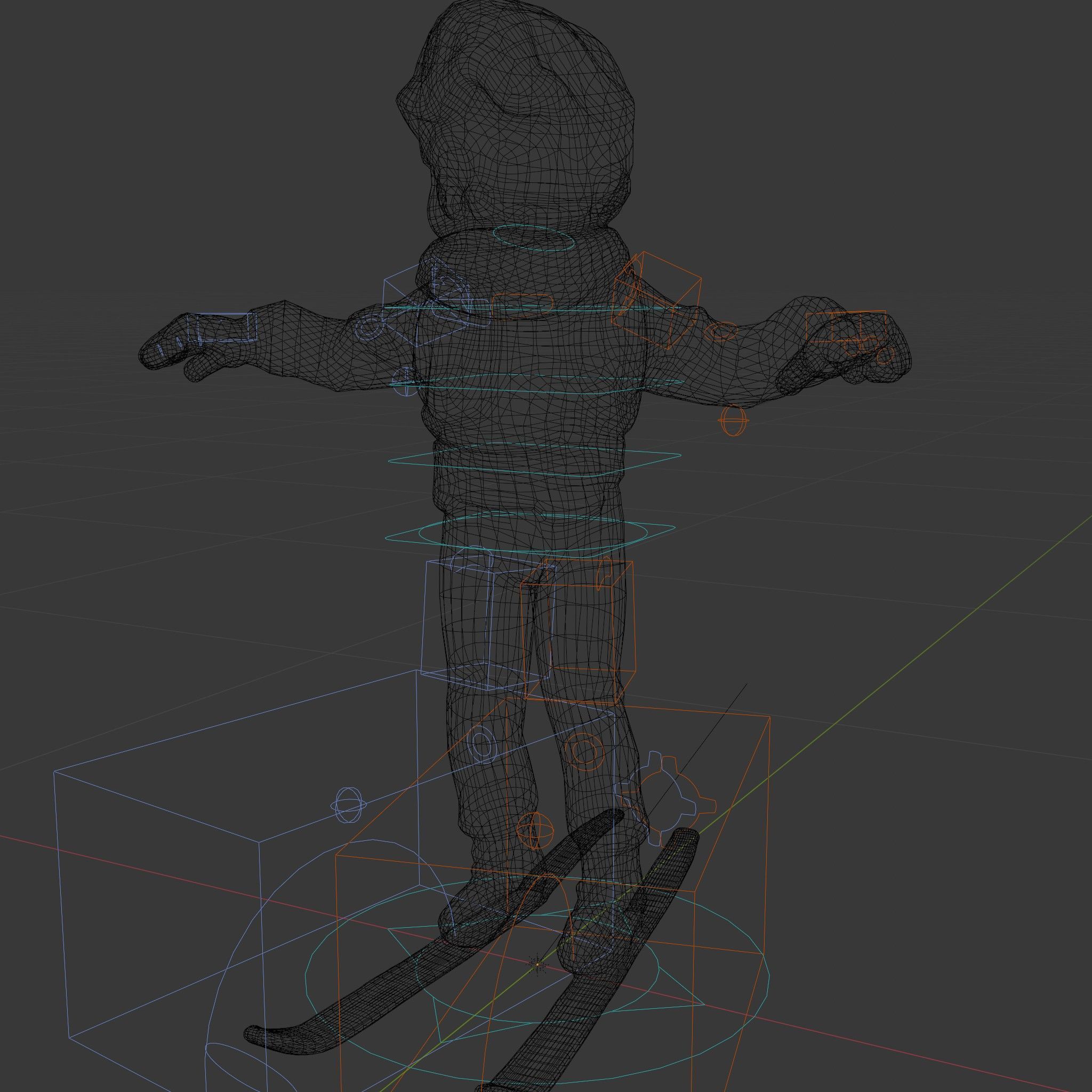 Animated Young Skier in Winter Outfit Rigged and Animated Low-poly 3D model_6