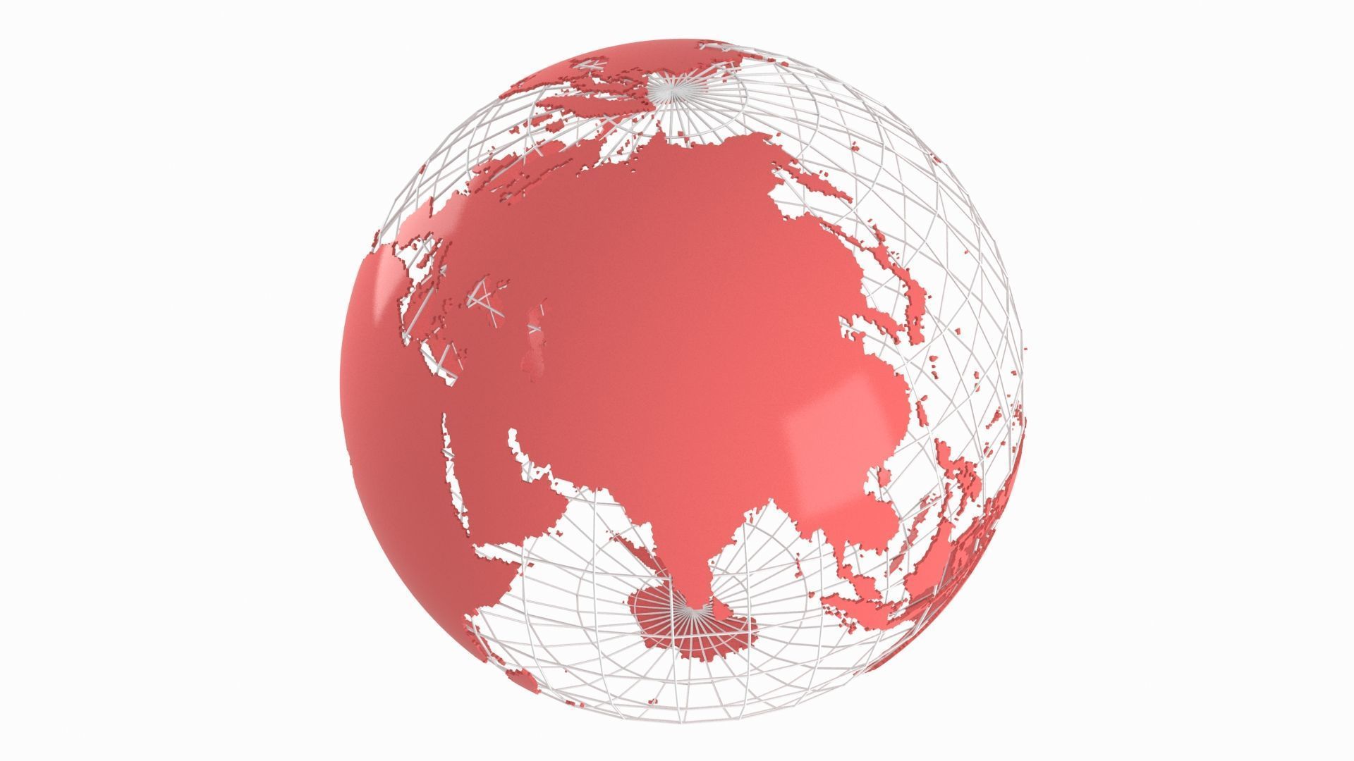 Globe News Skeleton Indian Red Color 3D model_3