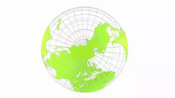 Globe News Skeleton Green Yellow Color 3D model