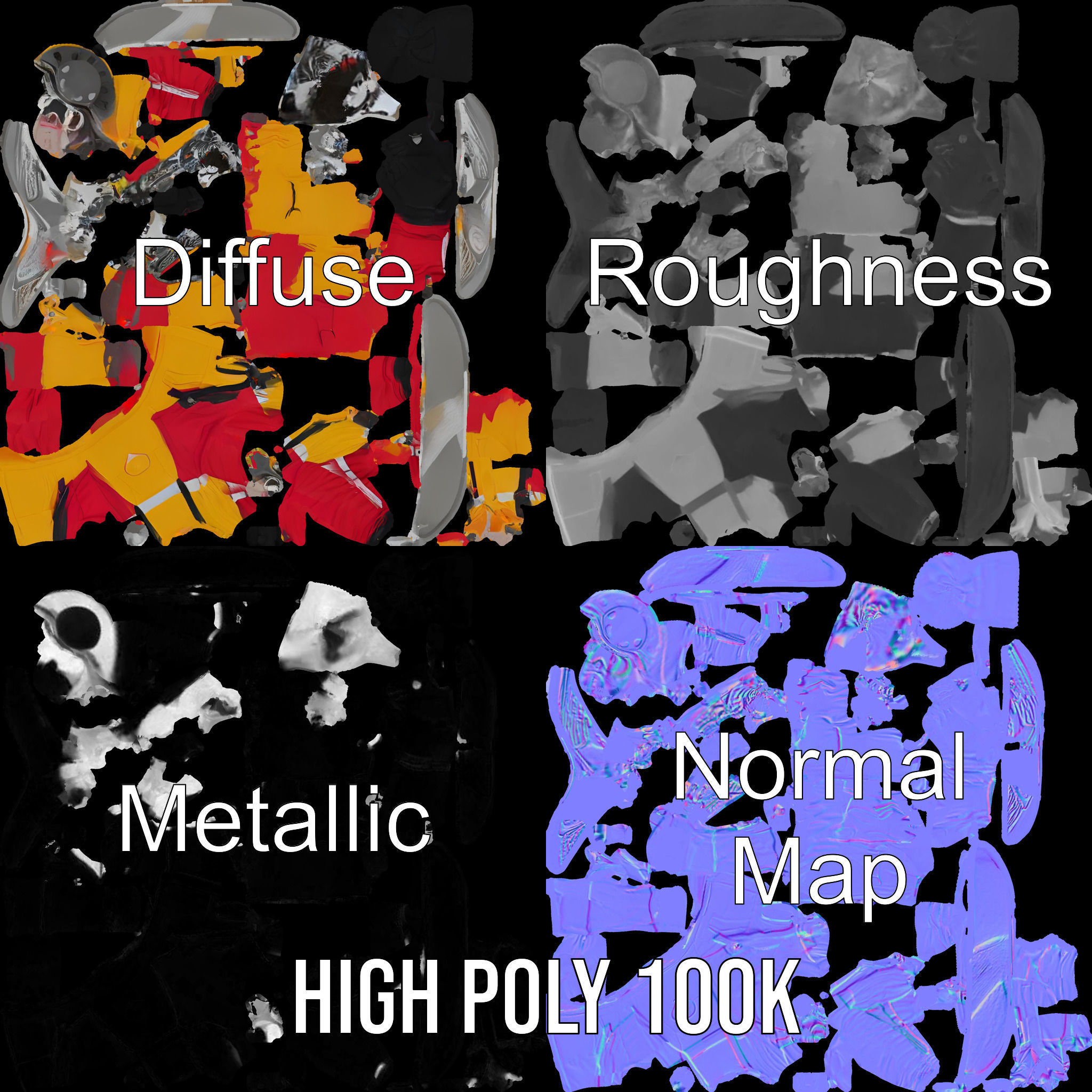 Ski Enthusiast Character Rigged and Animated for Games Low-poly 3D model_3