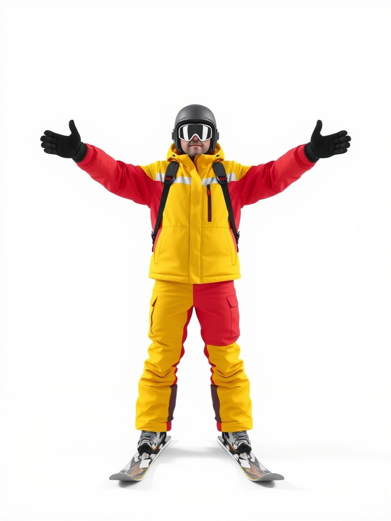 Ski Enthusiast Character Rigged and Animated for Games Low-poly 3D model_2