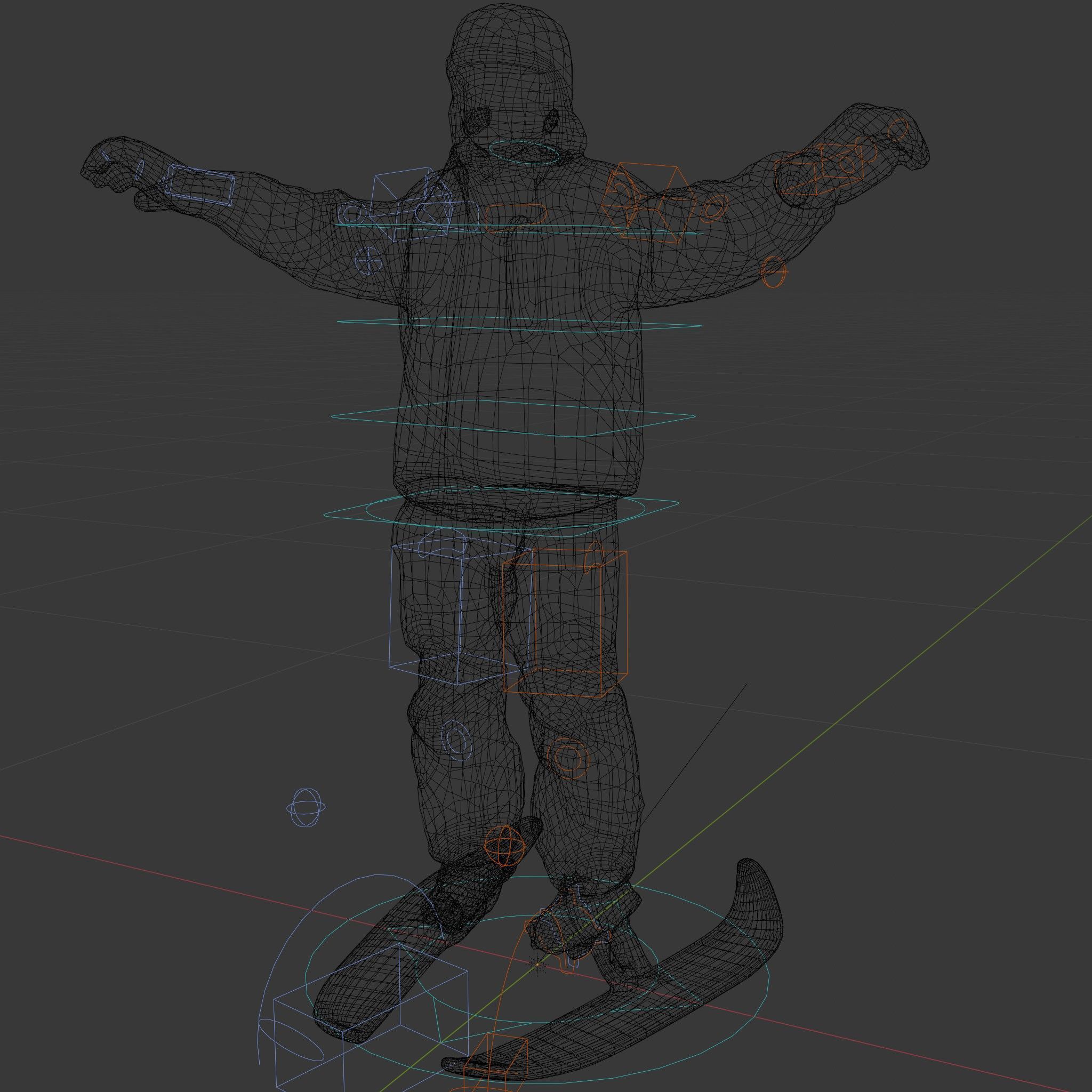 Ski Enthusiast Character Rigged and Animated for Games Low-poly 3D model_5