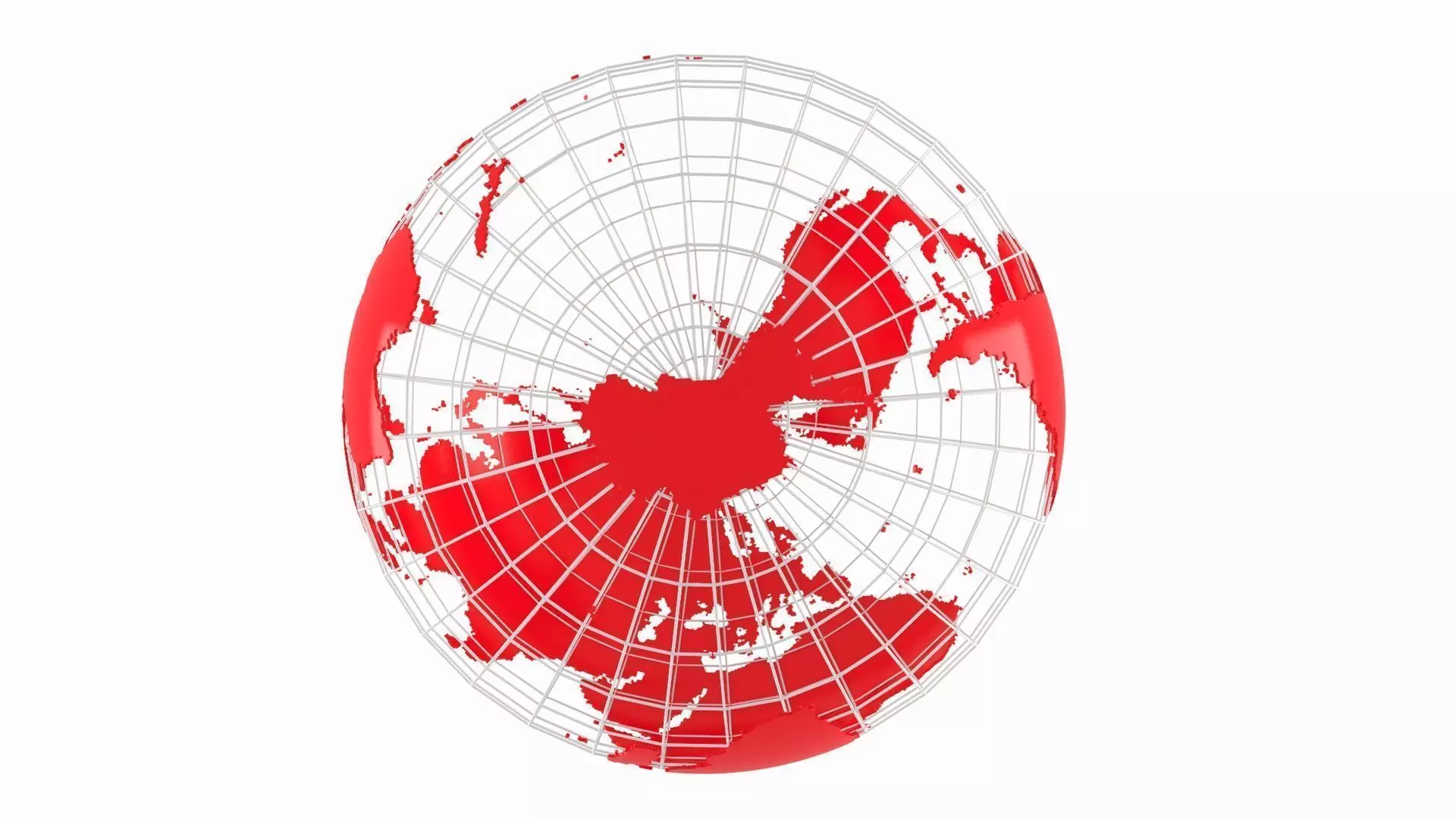 Globe News Skeleton Crimson Red Color 3D model_0