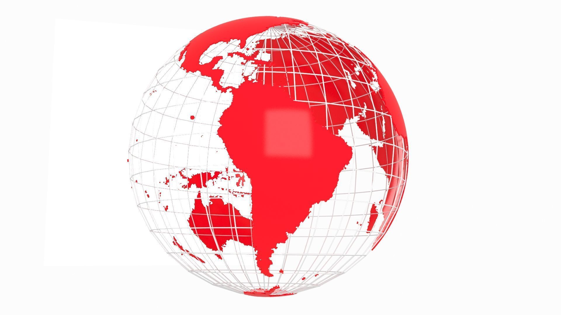Globe News Skeleton Crimson Red Color 3D model_4