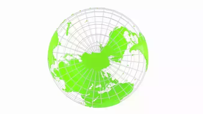 Globe News Skeleton Chartreuse Color 3D model