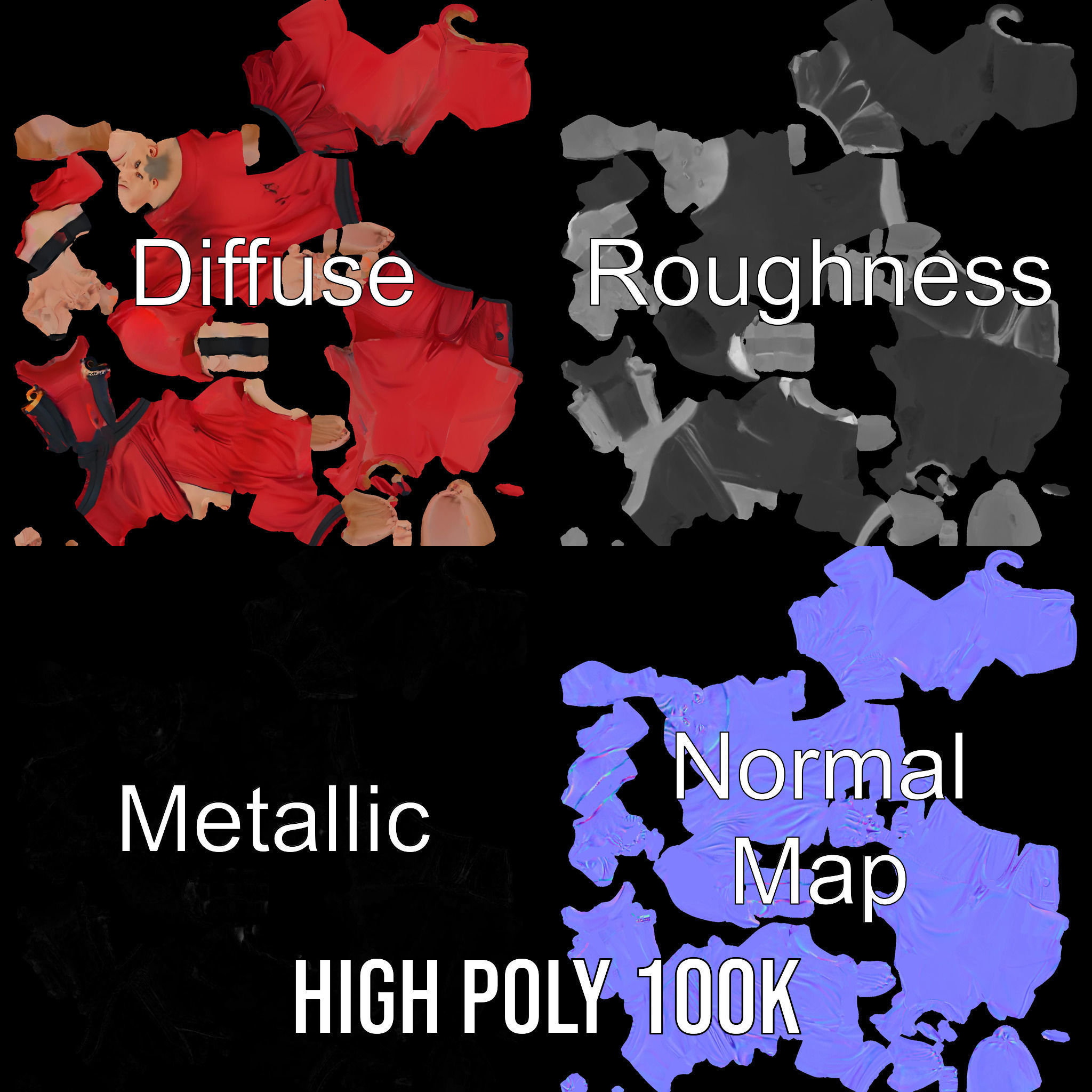 Karate Master in Red Gi Rigged and Animated D Model Low-poly 3D model_3