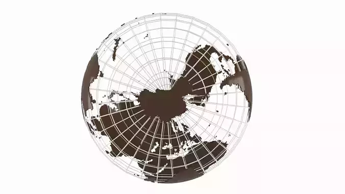 Globe News Skeleton Cafe Noir Color 3D model