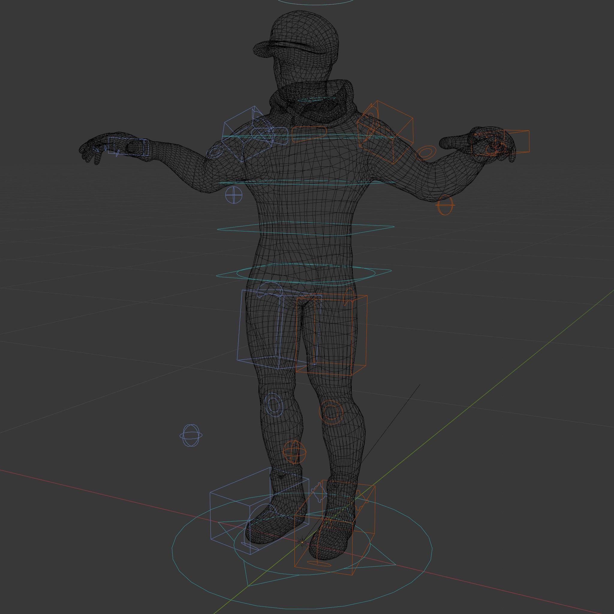 Sleek Athletic Male Character in Red Suit Rigged and Animated Low-poly 3D model_6