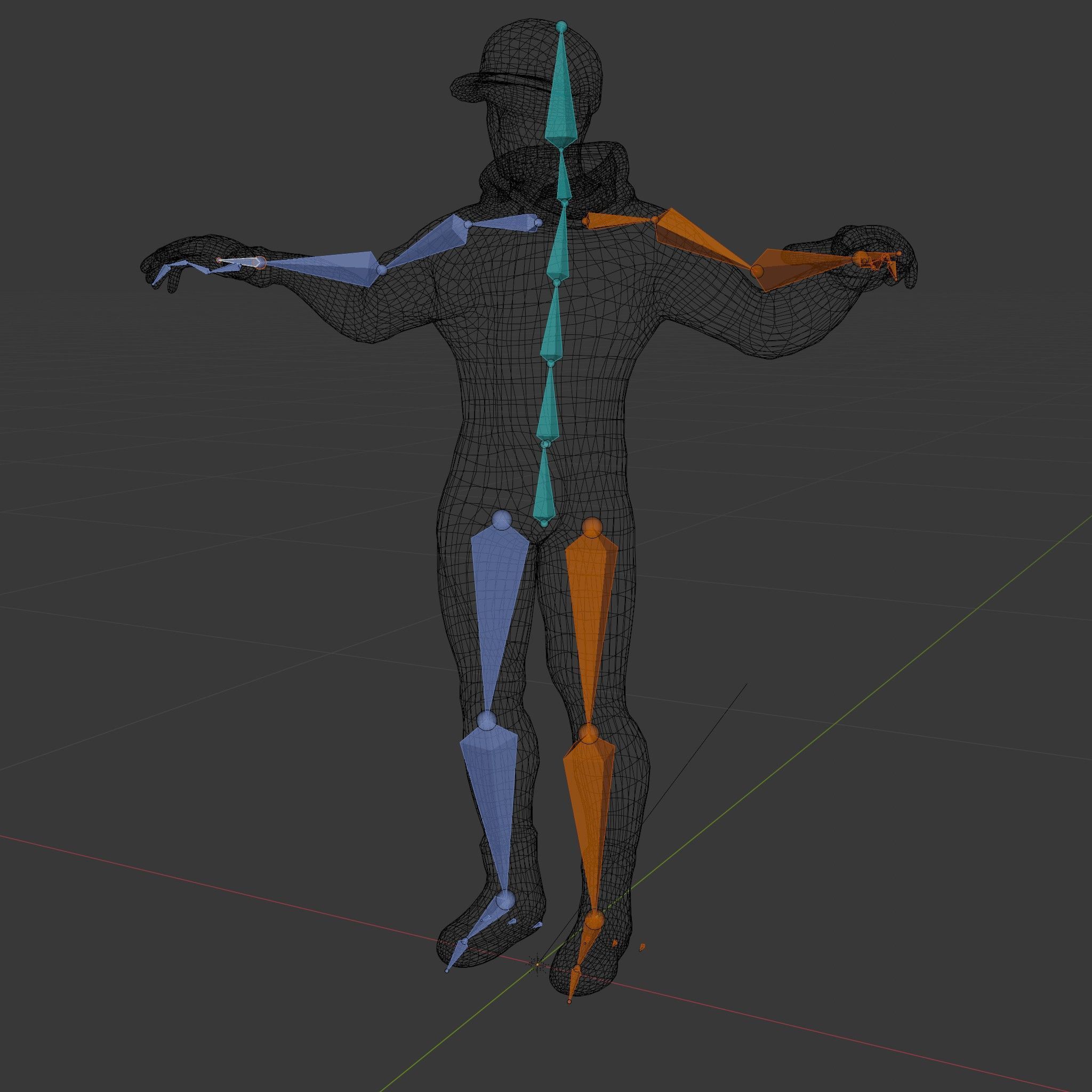 Sleek Athletic Male Character in Red Suit Rigged and Animated Low-poly 3D model_5