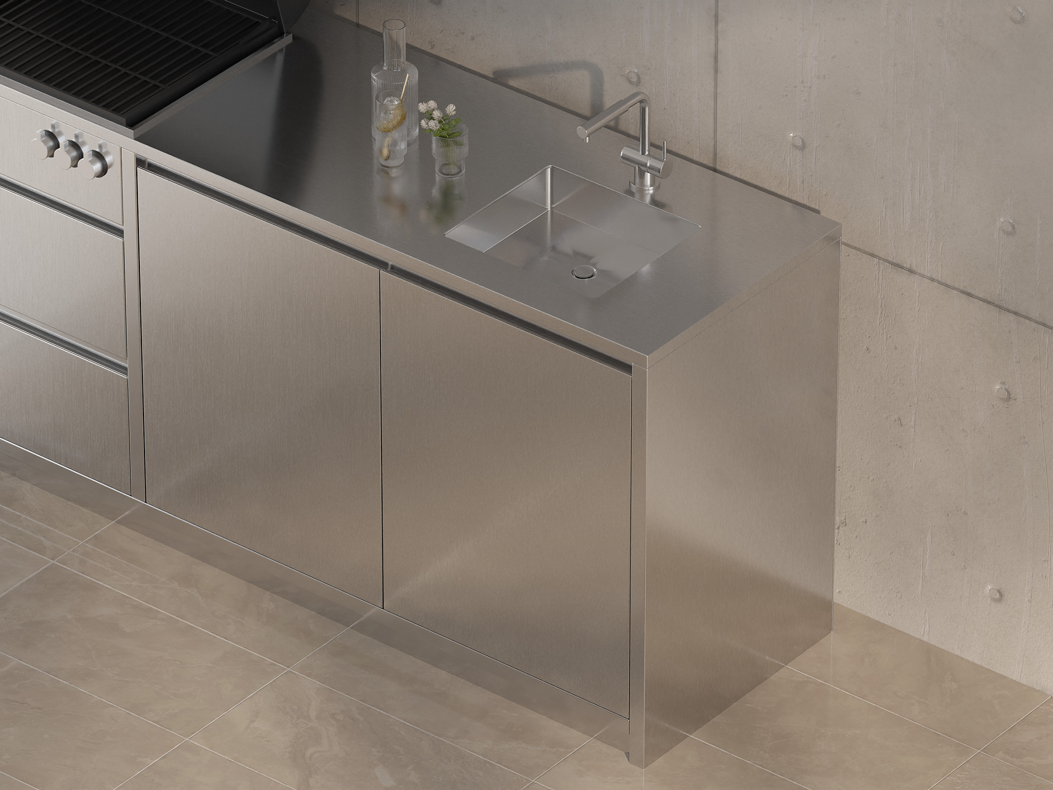 Modern Outdoor Kitchen 03 Free 3D model_6