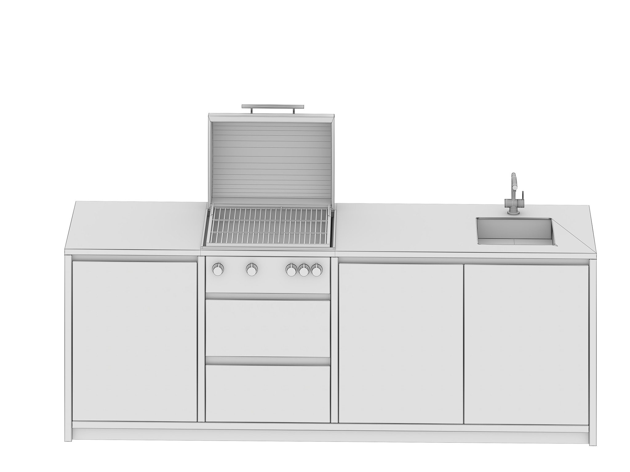 Modern Outdoor Kitchen 03 Free 3D model_11