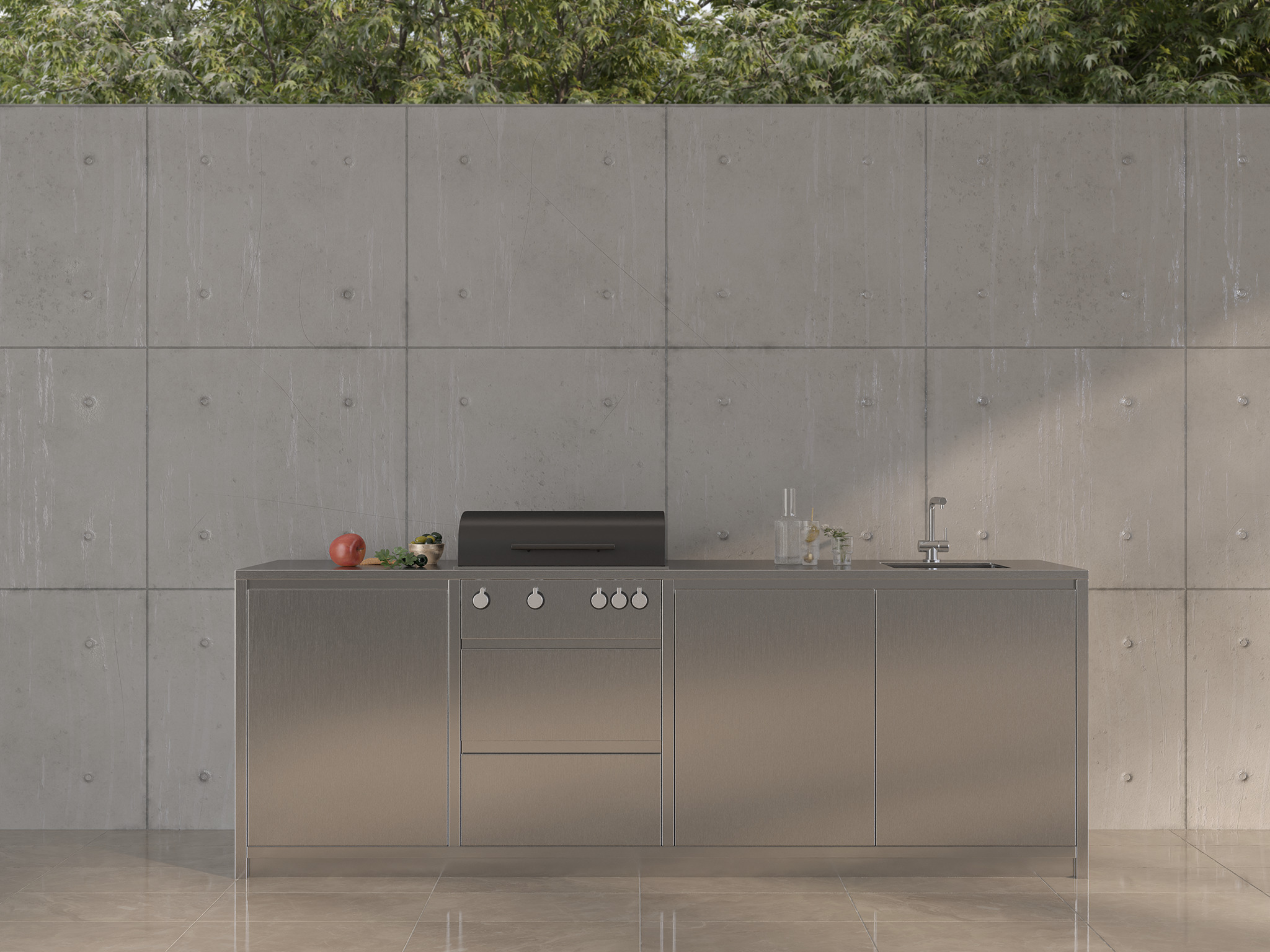 Modern Outdoor Kitchen 03 Free 3D model_1